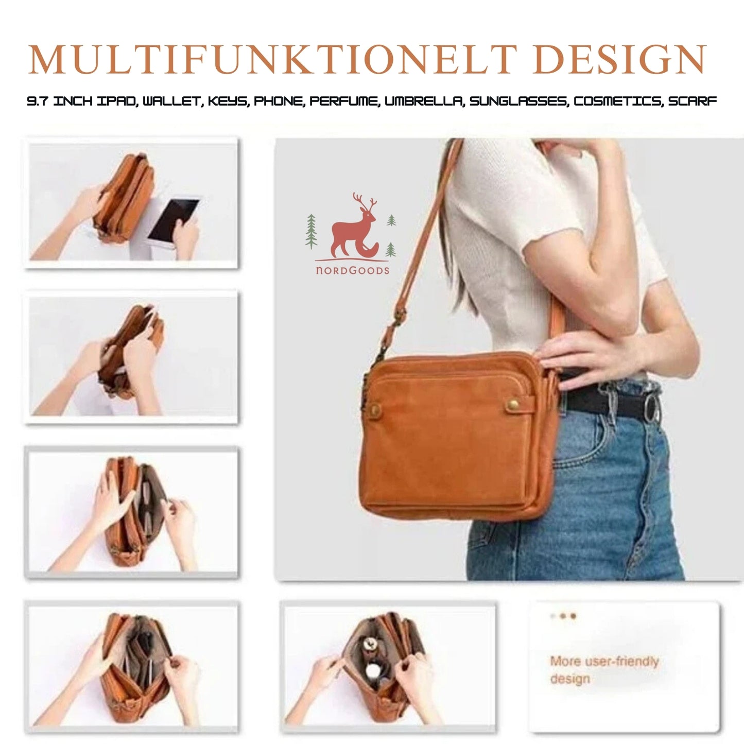 ❄️Vinterudsalg 🎁- Nordlys Crossbody Leather Shoulder Bag
