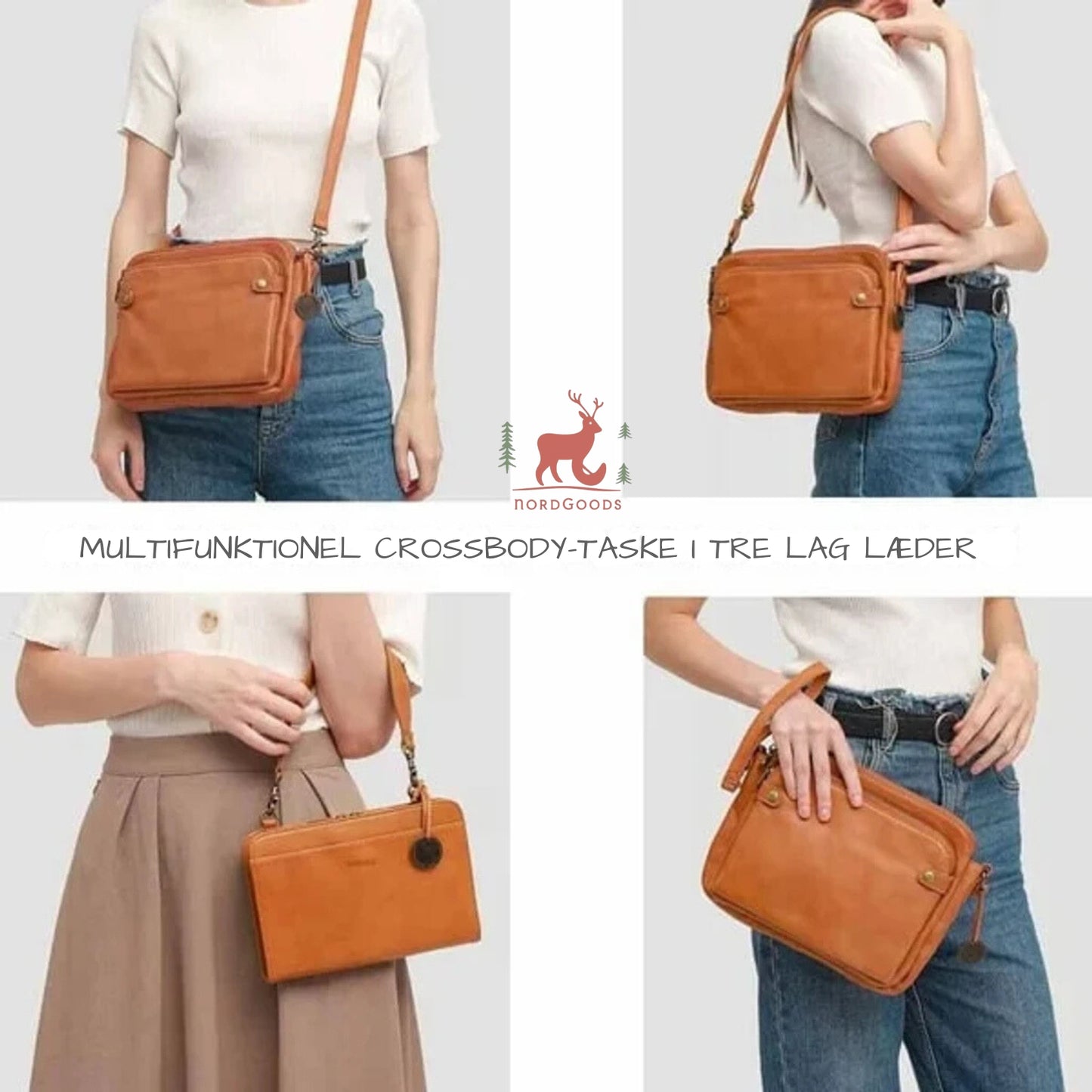 ❄️Vinterudsalg 🎁- Nordlys Crossbody Leather Shoulder Bag